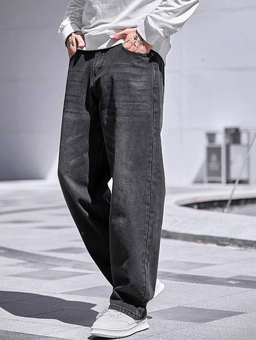 men solid mid rise baggy jeans - 22376449 - Very Small Image - 1