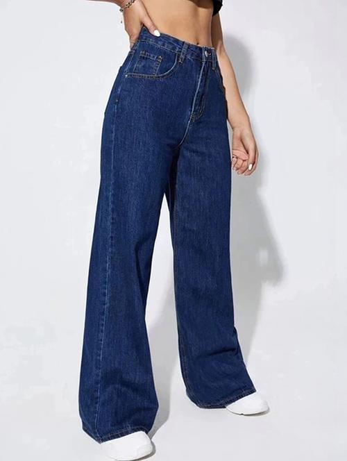 women solid high rise relaxed jeans - 22376512 - Very Small Image - 1