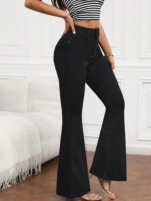women solid high rise bootcut jeans - 22376541 - Very Small Image - 1