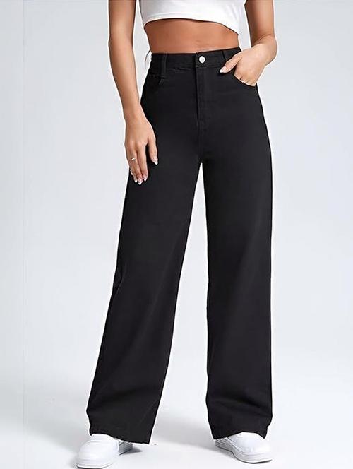women solid high rise relaxed jeans - 22376615 - Very Small Image - 1