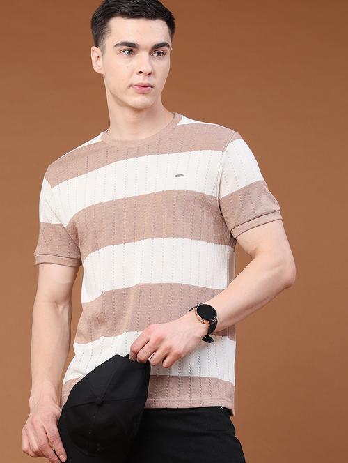 men striped round neck regular fit t-shirt - 22377814 - Very Small Image - 1