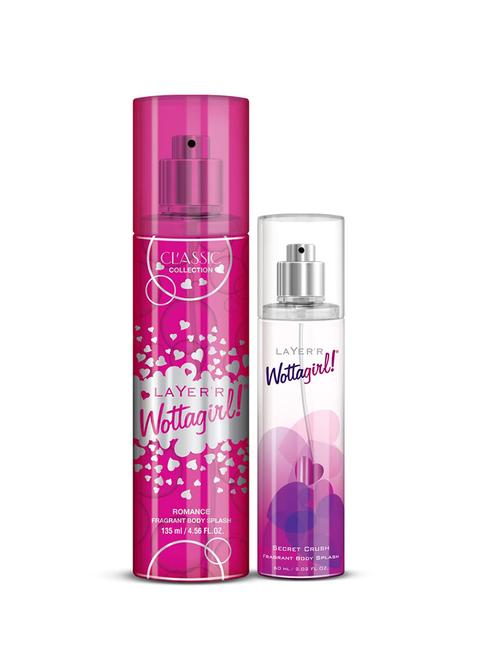 layer'r wottagirl classic collection romance body splash 135ml with secret crush 60ml(pack of-2) - 22379332 - Very Small Image - 1