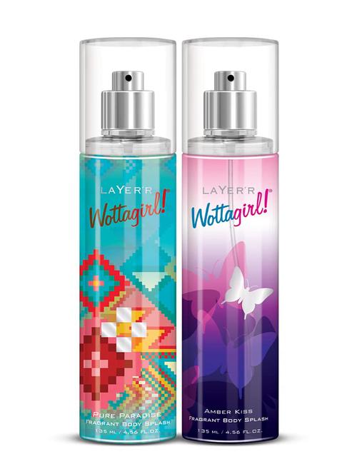 Layer'r Women Wottagirl Amber Kiss Fragrant Body Splash | Long Lasting Liquid Fragrance (135ml) (pack Of 2) - 22379337 - Very Small Image - 1