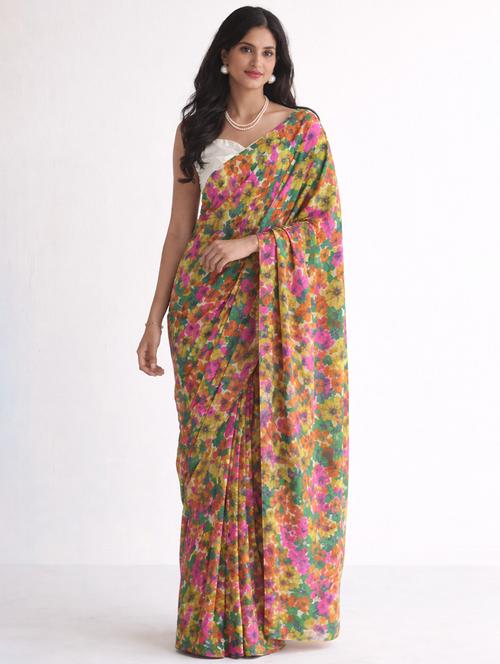 women printed casual wear saree with blouse - 22380907 - Very Small Image - 1