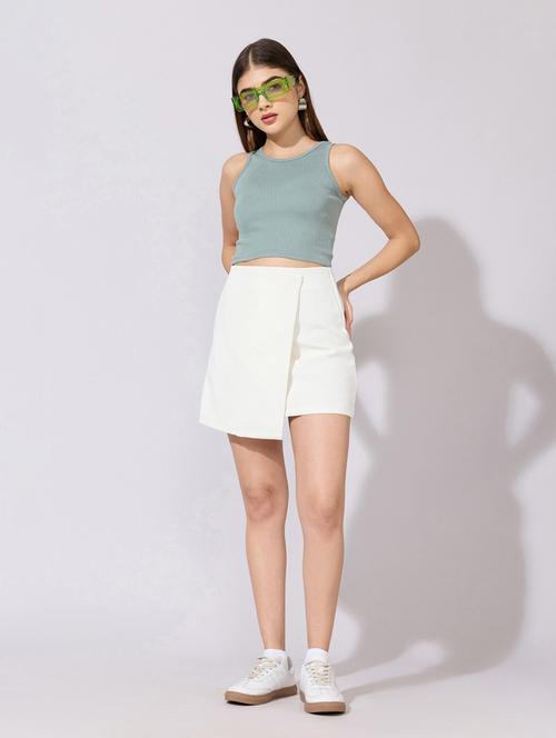 women solid high rise wrap skirt - 22380943 - Very Small Image - 1