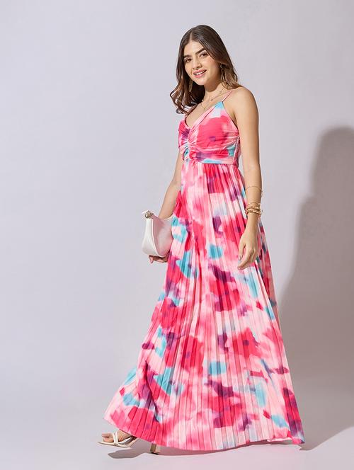 women floral print shoulder strap fit & flare dress - 22381226 - Very Small Image - 1
