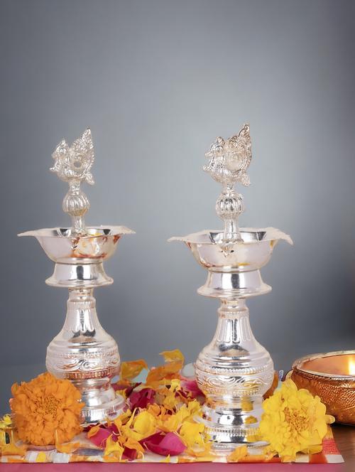 sigaram silver diya for home pooja decor pack of 2 - 22381583 - Very Small Image - 1