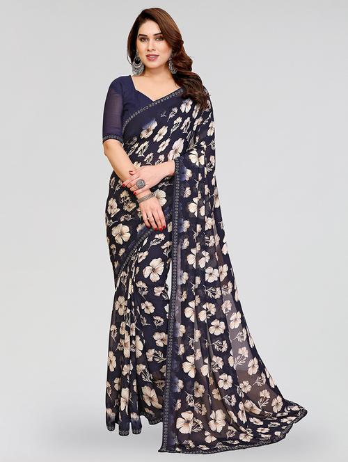 women printed casual wear saree with blouse - 22384647 - Very Small Image - 1
