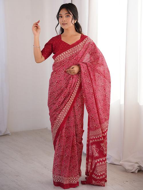 women printed casual wear saree with blouse - 22385477 - Very Small Image - 1