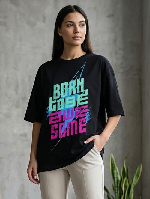 Women Printed Short Sleeve Oversized T-shirt - 22387124 - Very Small Image - 1