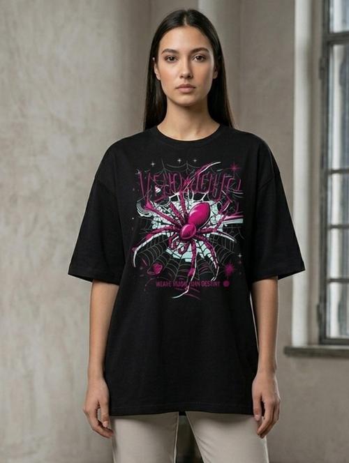 Women Printed Short Sleeve Oversized T-shirt - 22387126 - Very Small Image - 1