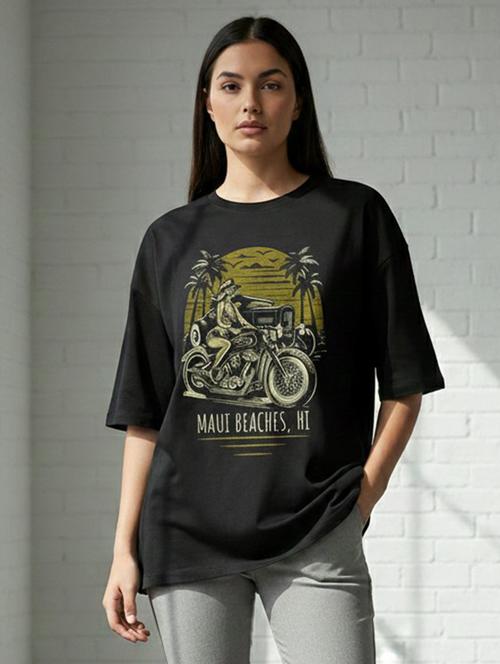 Women Printed Short Sleeve Oversized T-shirt - 22387137 - Very Small Image - 1