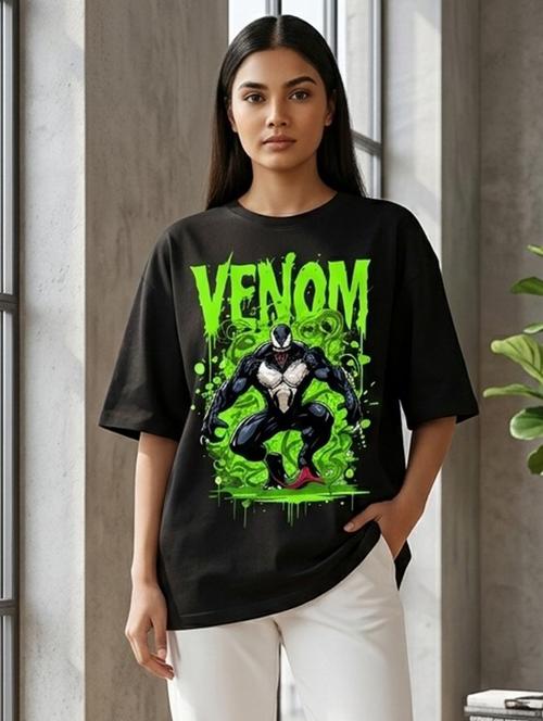 Women Printed Short Sleeve Oversized T-shirt - 22387146 - Very Small Image - 1