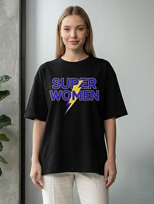 Women Printed Short Sleeve Oversized T-shirt - 22387162 - Very Small Image - 1