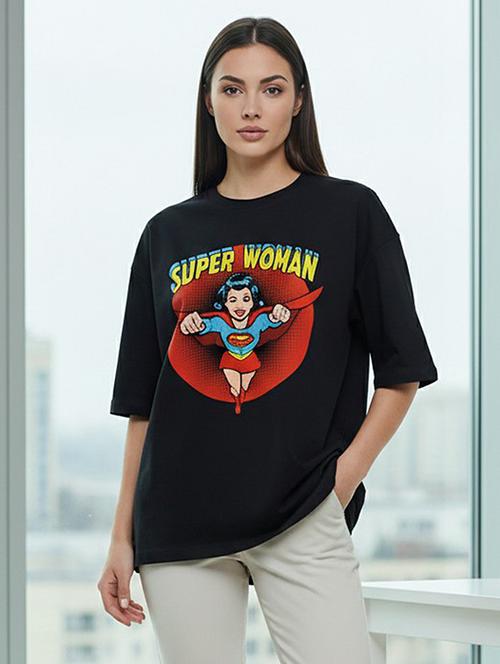 Women Printed Short Sleeve Oversized T-shirt - 22387163 - Very Small Image - 1