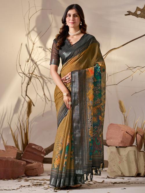 women printed casual wear saree with blouse - 22388824 - Very Small Image - 1