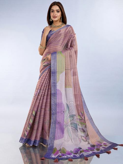 women printed casual wear saree with blouse - 22388903 - Very Small Image - 1