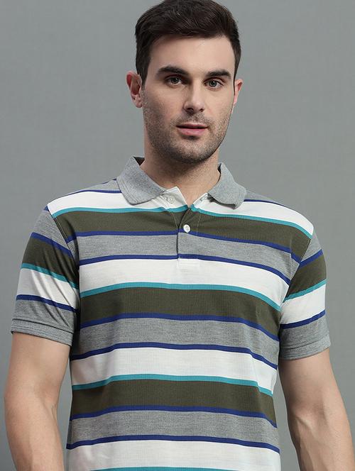 men striped short sleeve regular fit polo t-shirt - 22389870 - Very Small Image - 1