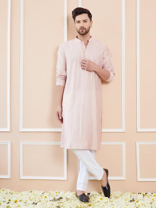 men self design long sleeve kurta - 22392112 - Very Small Image - 1