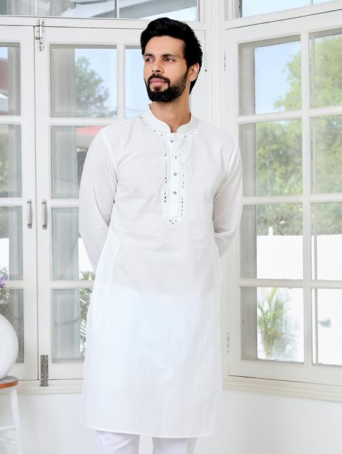 men mandarin neck long sleeve kurta - 22392404 - Very Small Image - 1