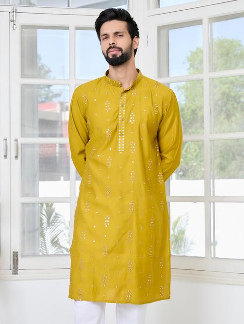 Men Mandarin Neck Long Sleeve Kurta - 22392408 - Very Small Image - 1