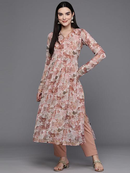 women floral printed long sleeve kurta pant set - 22392796 - Very Small Image - 1