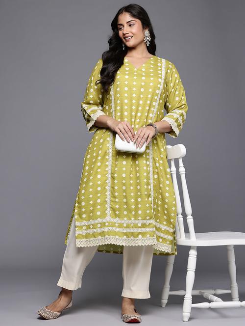 women printed three quarter sleeve a-line kurta - 22392850 - Very Small Image - 1