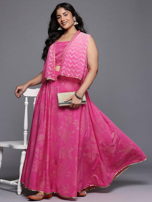Women Plus Size Floral Printed Ethnic Co-ord Set - 22392879 - Very Small Image - 1
