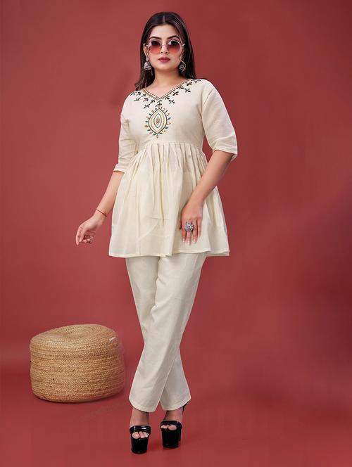 women embroidered top and trouser co-ord set - 22393883 - Very Small Image - 1