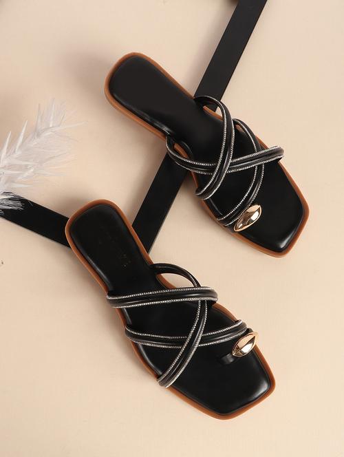 women solid slip on flat sandals - 22394013 - Very Small Image - 1