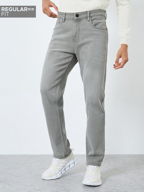 men plain mid rise full length tapered jeans - 22394977 - Very Small Image - 1