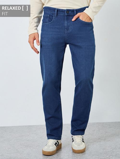 men plain mid rise full length relaxed fit jeans - 22394980 - Very Small Image - 1
