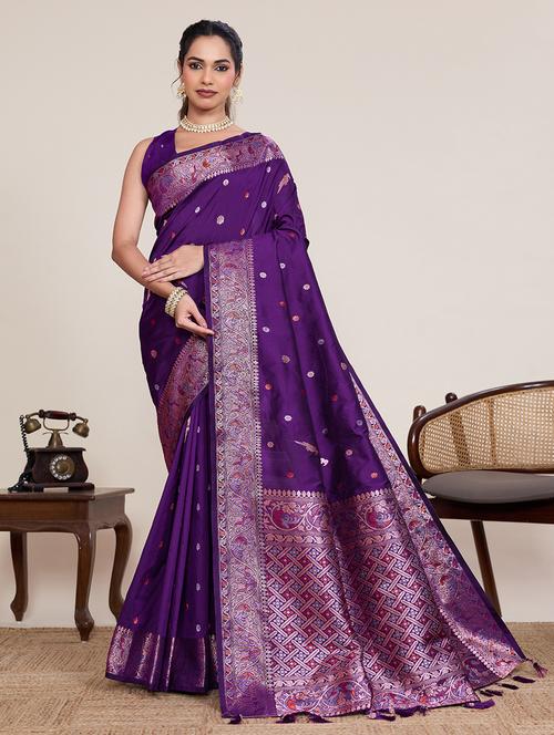 women self design bordered saree with blouse - 22395096 - Very Small Image - 1