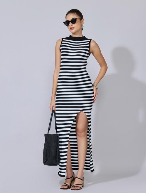 women striped sleeveless bodycon dress - 22396123 - Very Small Image - 1