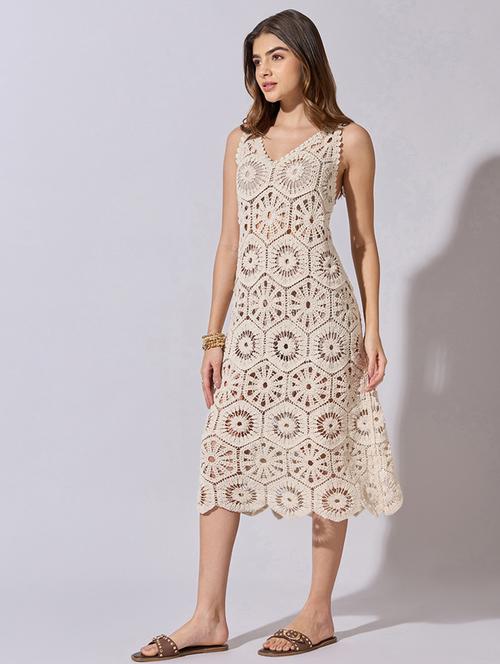women self designed sleeveless a-line dress - 22396125 - Very Small Image - 1