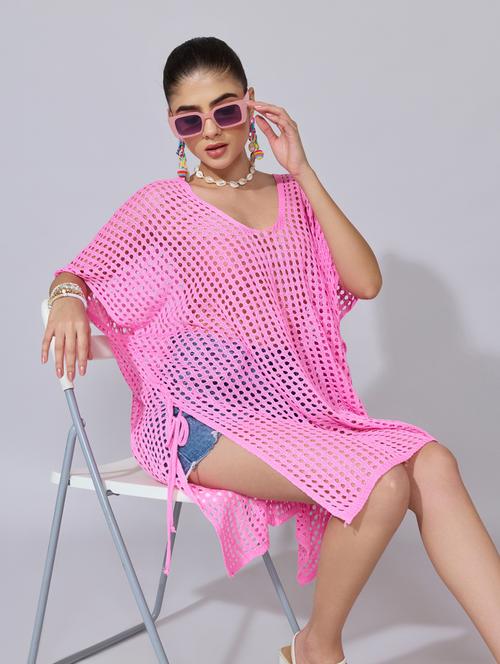 women solid shirt sleeve sheer asymmetric top - 22396155 - Very Small Image - 1