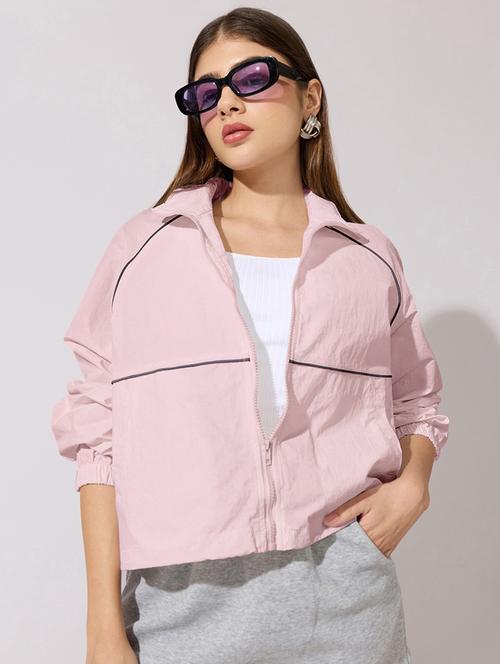 women solid long sleeve windcheater jacket - 22396167 - Very Small Image - 1