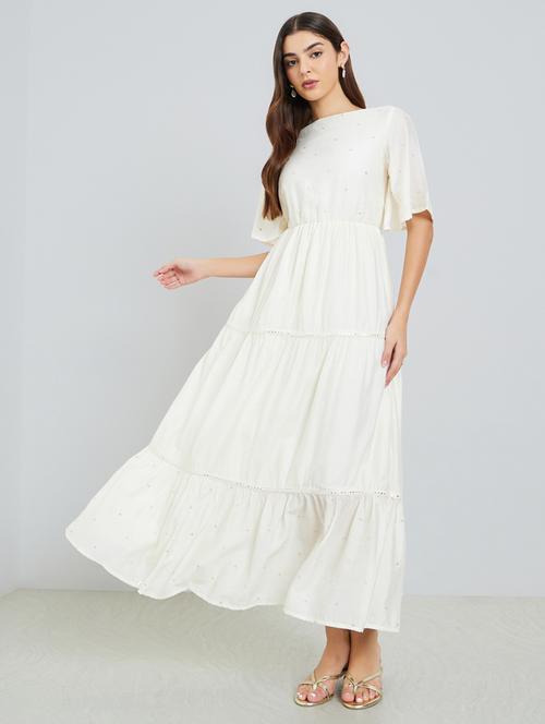 women embellished puff sleeve tiered dress - 22397884 - Very Small Image - 1