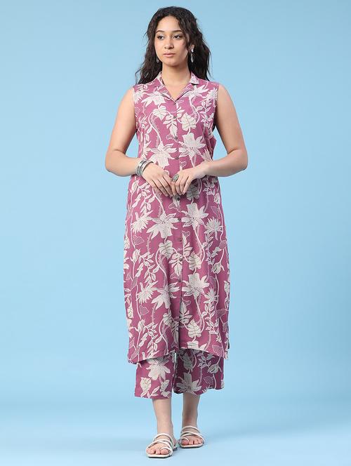 Women Printed Sleeveless Ethnic Co-ord Set - 22399906 - Very Small Image - 1