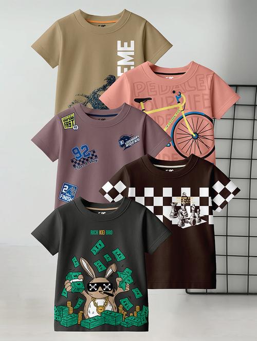 boys pack of 4 printed short sleeve t-shirt - 22400876 - Very Small Image - 1