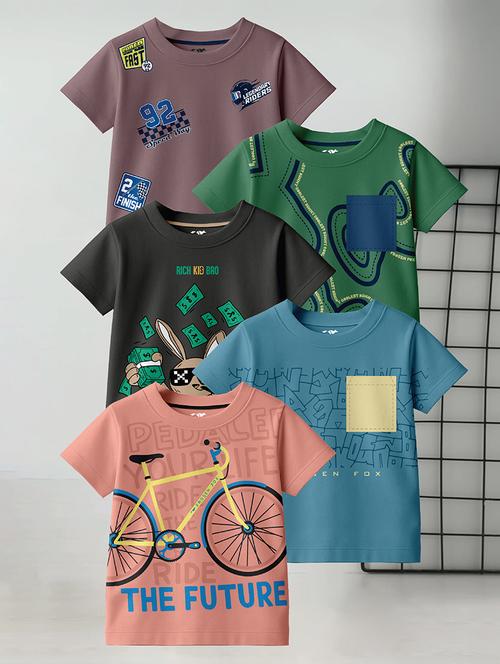 Boys Pack Of 4 Printed Short Sleeve T-shirt - 22400878 - Very Small Image - 1