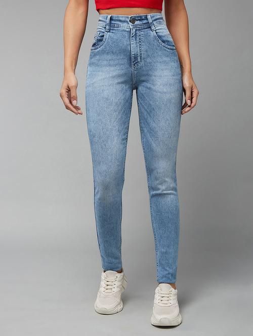 women solid high rise skinny jeans - 22402181 - Very Small Image - 1
