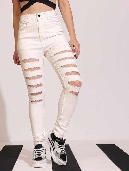 women distressed high rise slim jean - 22402195 - Very Small Image - 1