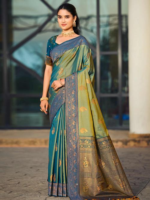 Women Self Design Bordered Saree With Blouse - 22405404 - Very Small Image - 1