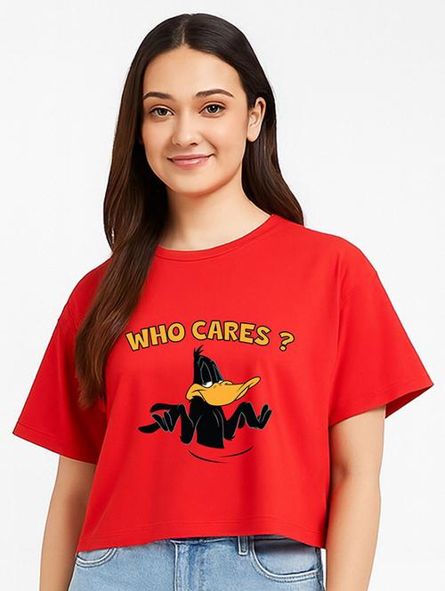 women printed short sleeve crop t-shirt - 22409145 - Very Small Image - 1