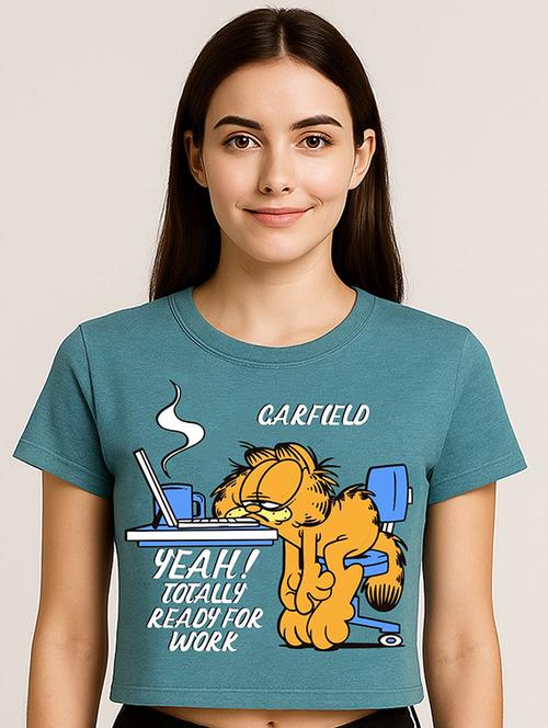 women printed short sleeve crop t-shirt - 22409204 - Very Small Image - 1