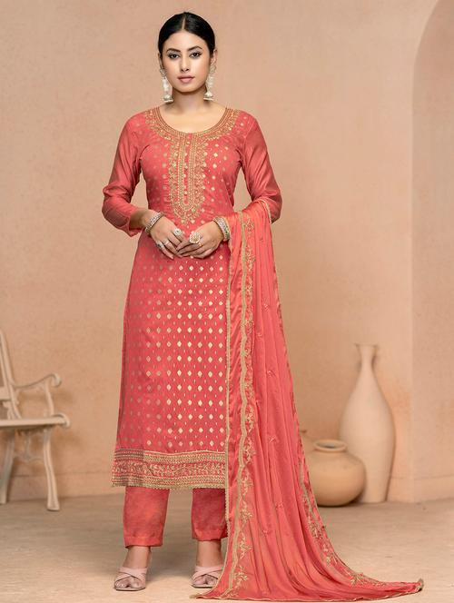 women self design unstitched suit set - 22421091 - Very Small Image - 1