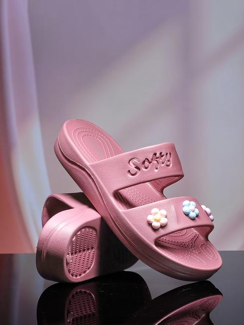 women pink slippers flip flop - 22425780 - Very Small Image - 1