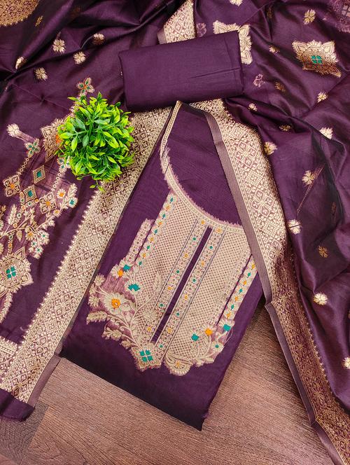 women self design unstitched suit set - 22431376 - Very Small Image - 1