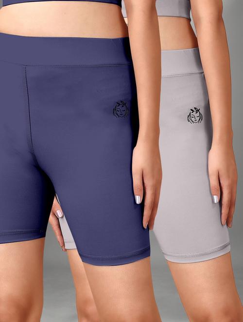 women multi colored polyester sports shorts short - 22432382 - Very Small Image - 1